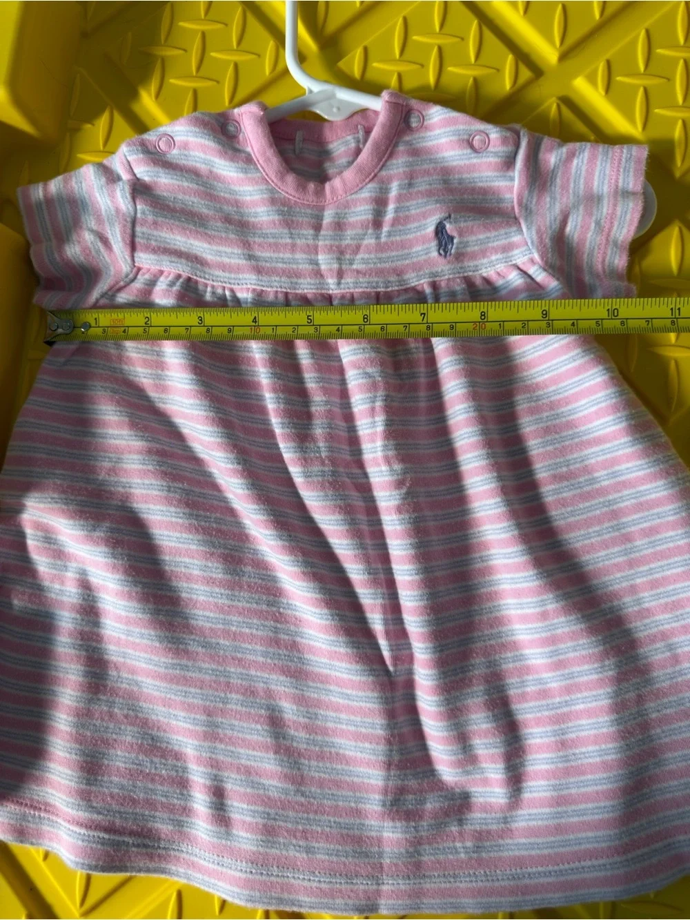 Ralph Lauren Pink and White Striped Baby Dress Top